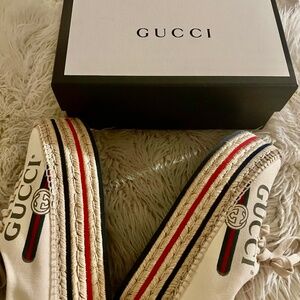 Gucci Canvas Espadrille Wedge Sneakers-PRE-LOVED👟‼️